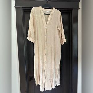 Zara beige linen dress